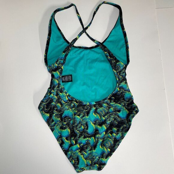 Proenza Schouler‎ Swimsuit Womens XS One Piece Open Back Teal Abstract - Picture 6 of 11